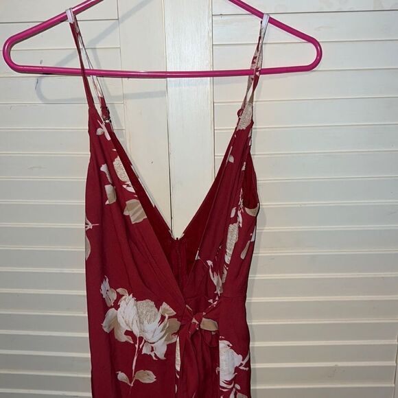 Morning mist red floral tropical romper designed in Australia size 6 - Picture 1 of 5
